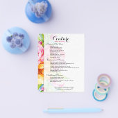 Farbige Wasserfarben Blumenbeet-Rahmen Flyer (Einzeln)