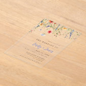 Farbige Wasserfarben-Blumenhochzeit Acryleinladungen (Ablage )