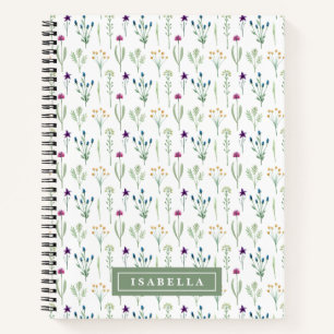 Farbige Wasserfarben Botanisch Personalisiert Notizblock