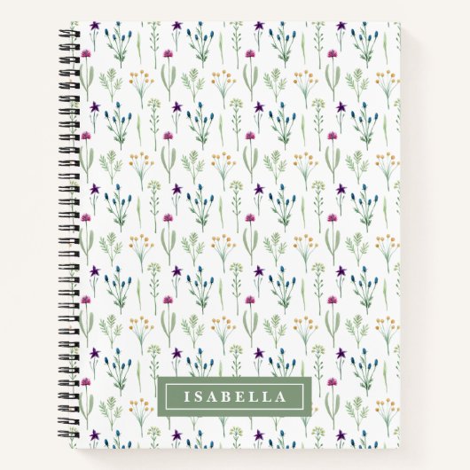 Farbige Wasserfarben Botanisch Personalisiert Notizblock (Vorderseite)