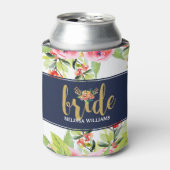 Farbige Wasserfarben Bouquet Gold Bridge Text Dosenkühler (Kanne Vorderseite)