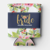 Farbige Wasserfarben Bouquet Gold Bridge Text Dosenkühler (Vorderseite)