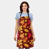 Farbige Wasserfarben Der Herbst lässt Personalisie Schürze (Getragen)