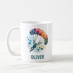 Farbige Wasserfarben-Fallschirm Personalisiert Kaffeetasse