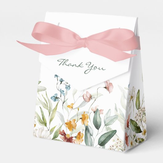 Farbige Wasserfarben Florals Zelt Gefallen Box Geschenkschachtel (Vorderseite)