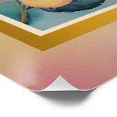 Farbige Wasserfarben-Frühlingszweig mit Blumen Poster (Ecke)