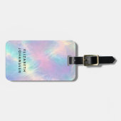 Farbige Wasserfarben Imitate Holografischer Opal S Gepäckanhänger (Vorderseite horizontal)