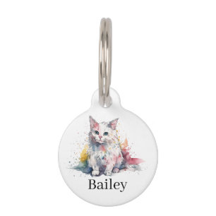 Farbige Wasserfarben-Katzen-Splatter-Kunst Haustiermarke