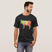 Farbige Wasserfarben-Kuh T-Shirt (Vorne ganz)