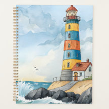 Farbige Wasserfarben-Leuchtturm