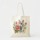 Farbige Wasserfarben-Libelle & Juni-Geburtsblume Tragetasche (Vorne)