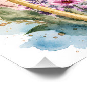 Farbige Wasserfarben-Löwenzahn-Inspirationszitat Poster (Ecke)
