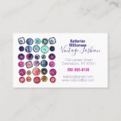 Farbige Wasserfarben-Nähtaste Visitenkarte (Rückseite)