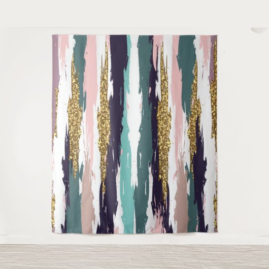 Farbige Wasserfarben Pinselstriche Wandteppich (Vorderseite)