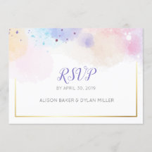 Farbige Wasserfarben-RSVP-Postkarte