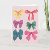 Farbige Wasserfarben-Schleifen Grußkarte – Leer Karte (Vorderseite)