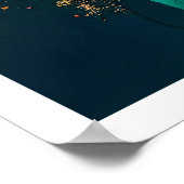 Farbige Wasserfarben schöne Blume 3 Poster (Ecke)