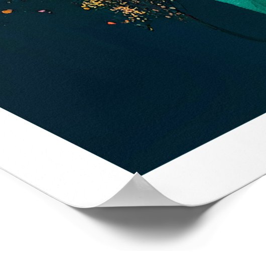 Farbige Wasserfarben schöne Blume 3 Poster (Ecke)