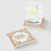 Farbige Wasserfarben Steinuntersetzer (Seitenansicht)