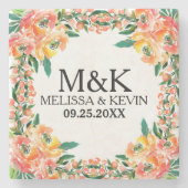 Farbige Wasserfarben Steinuntersetzer (Vorderseite)