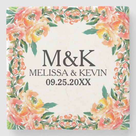 Farbige Wasserfarben Steinuntersetzer (Vorderseite)