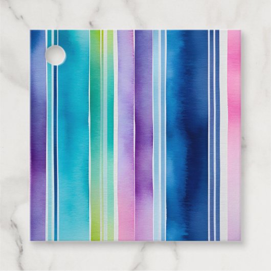 Farbige Wasserfarben Streifen - Geschenkartikel Geschenkanhänger (Vorderseite)