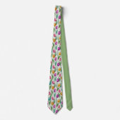 Farbige Wasserfarben-Tulpen-Blumenmuster Krawatte (Vorderseite)