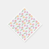 Farbige Wasserfarben-Tulpen-Blumenmuster Serviette (Ecke)