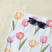 Farbige Wasserfarben-Tulpen-Blumenmuster Strandtuch (Beispiel)