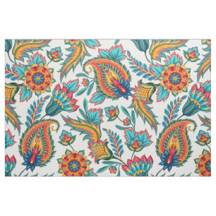 Farbige Wasserfarben Vintage Floral Paisley Stoff