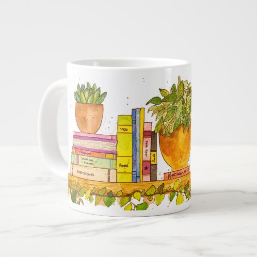 Farbige Wasserfarben, virtuelle Bibliothek Jumbo-Tasse (Vorderseite Links)
