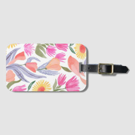 Farbige Wasserfarben-Wildblumen | Handgemalt Gepäckanhänger