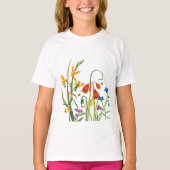 Farbige Wasserfarben-Wildblumen Sommerangebot T-Shirt (Vorderseite)
