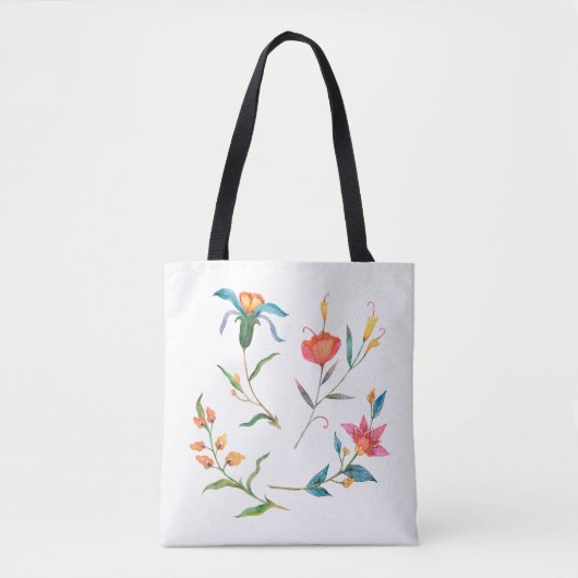 Farbige Wasserfarbenblume Tasche (Vorderseite)