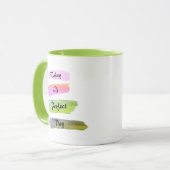 Farbige Wasserfarbenbürsten Kaffeemaschine Tasse (Vorderseite Links)