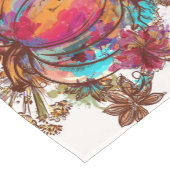 Farbige Wasserfarbenfallen Pumpkins Erntedank Kurzer Tischläufer (Ecke)