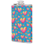 Farbige Wasserfarbenfrohe Herz-Liquor-Flasche Flachmann (Links)