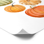 Farbige Wasserfarbenkürbis Herbst Poster (Ecke)