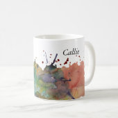 Farbige Wasserfarbensplitter, Personalisiert 1 Kaffeetasse (VorderseiteRechts)