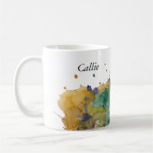 Farbige Wasserfarbensplitter, Personalisiert 1 Kaffeetasse (Links)