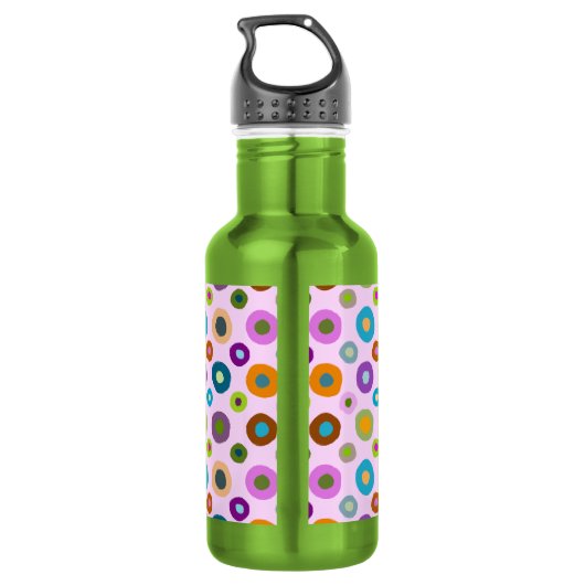 Farbige Wasserflasche funky boho grün & pink (Rückseite)