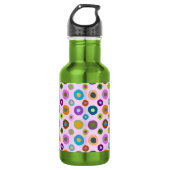 Farbige Wasserflasche funky boho grün & pink (Vorderseite)
