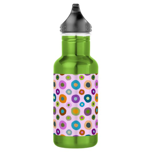 Farbige Wasserflasche funky boho grün & pink (Rechts)