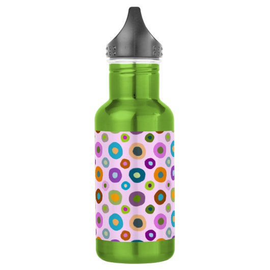 Farbige Wasserflasche funky boho grün & pink (Links)