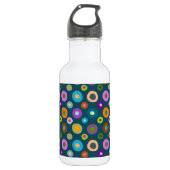 Farbige Wasserflasche funky boho weiß & dunkelblau (Vorderseite)