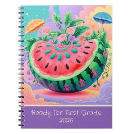 Farbige Wassermelone für 1. Klasse 2026 Notizblock
