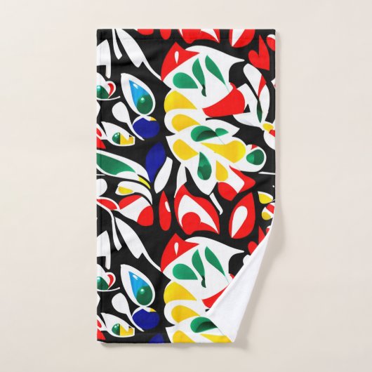 Farbige Wassertropfengeometrie, Abstrakte Wohngest Badhandtuch Set (Handtuch)