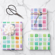 Farbige Watercolor Wrapping Paper Sheets