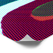 Farbige Wavy Abstrakt 612 Poster (Ecke)