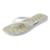 Farbige Wavy Lines Flip Flops Badesandalen (Schrägansicht)